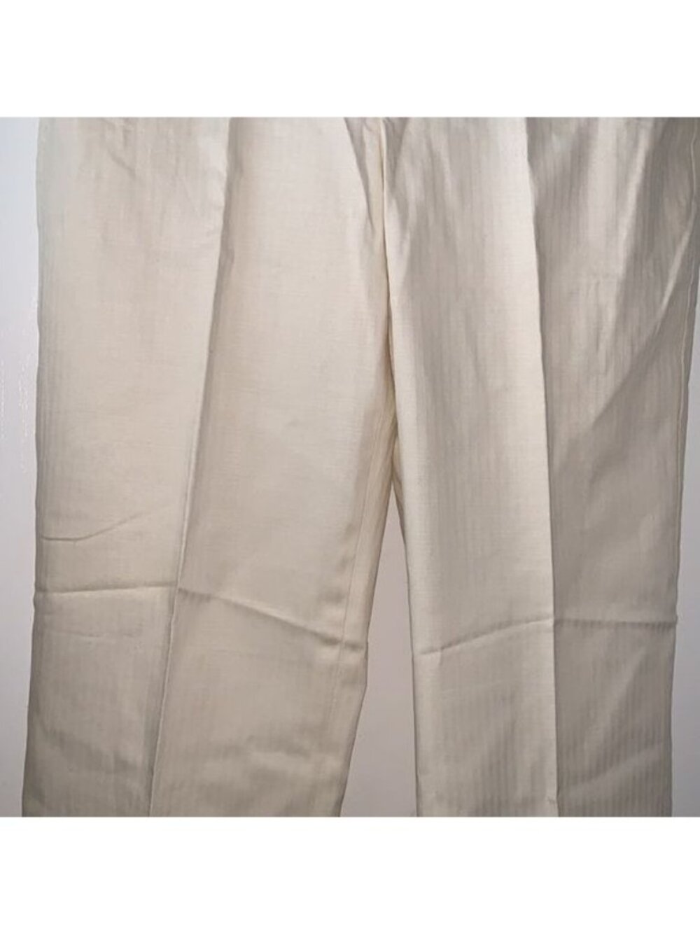 Liz Claiborne Audra Womens Off-White Straight-Leg Pants Size 12 Cotton Blend - Picture 6 of 14